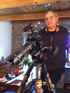 Bertrand Gaillard pendant le tournage de la vidéo du gratin dauphinois